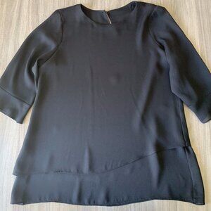 Black A-Line Tiered Blouse